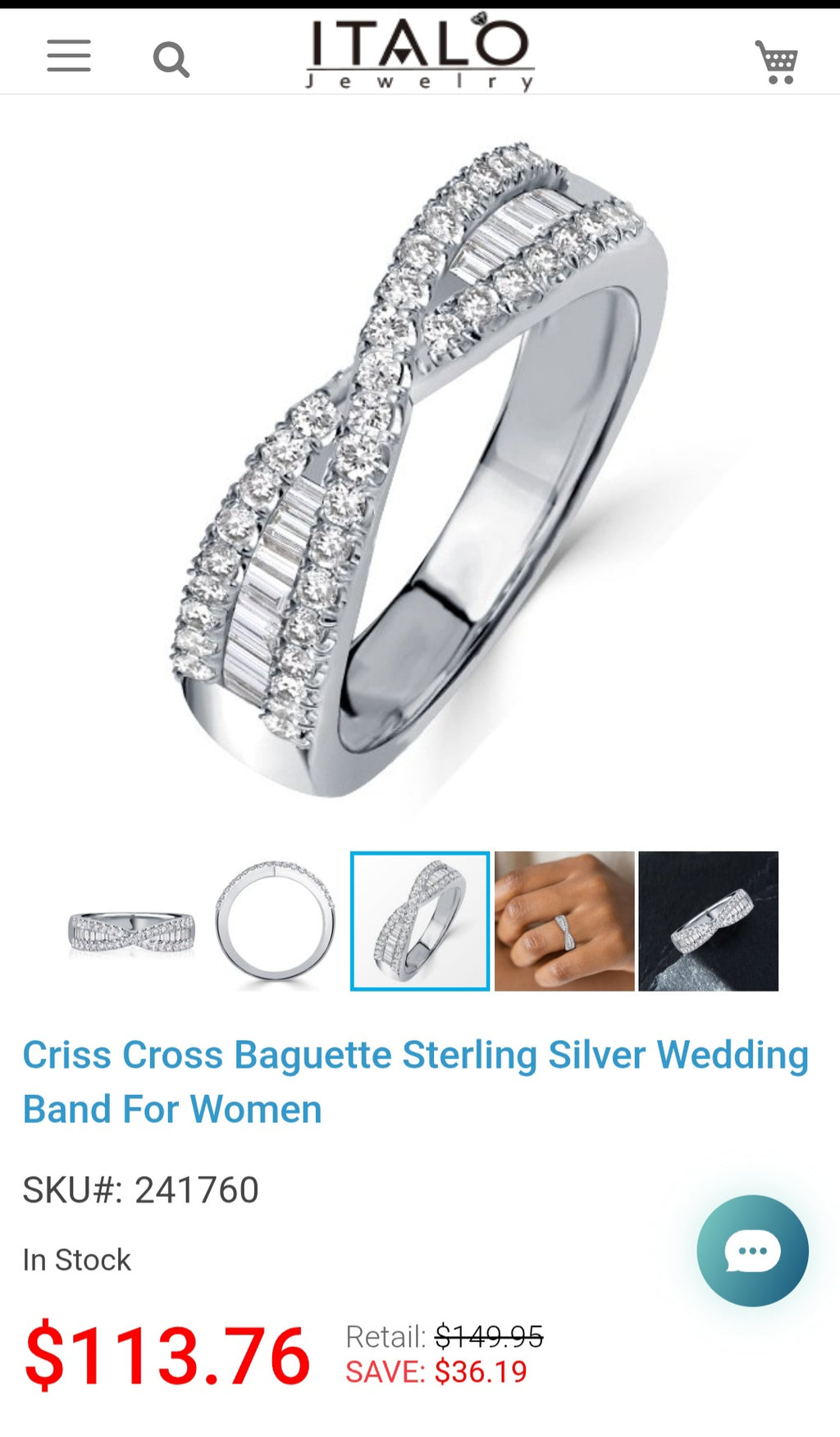 ITALO Jewelry ring size 8