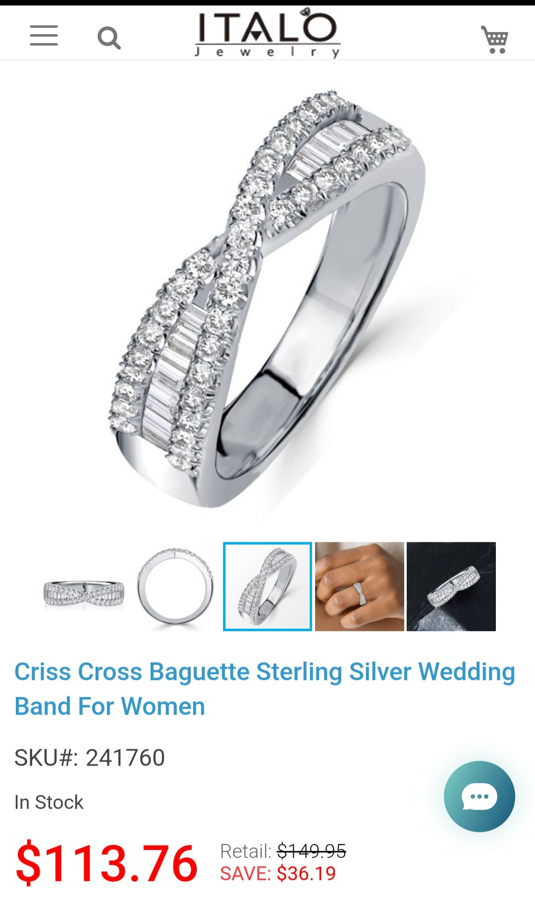 ITALO Jewelry ring size 8