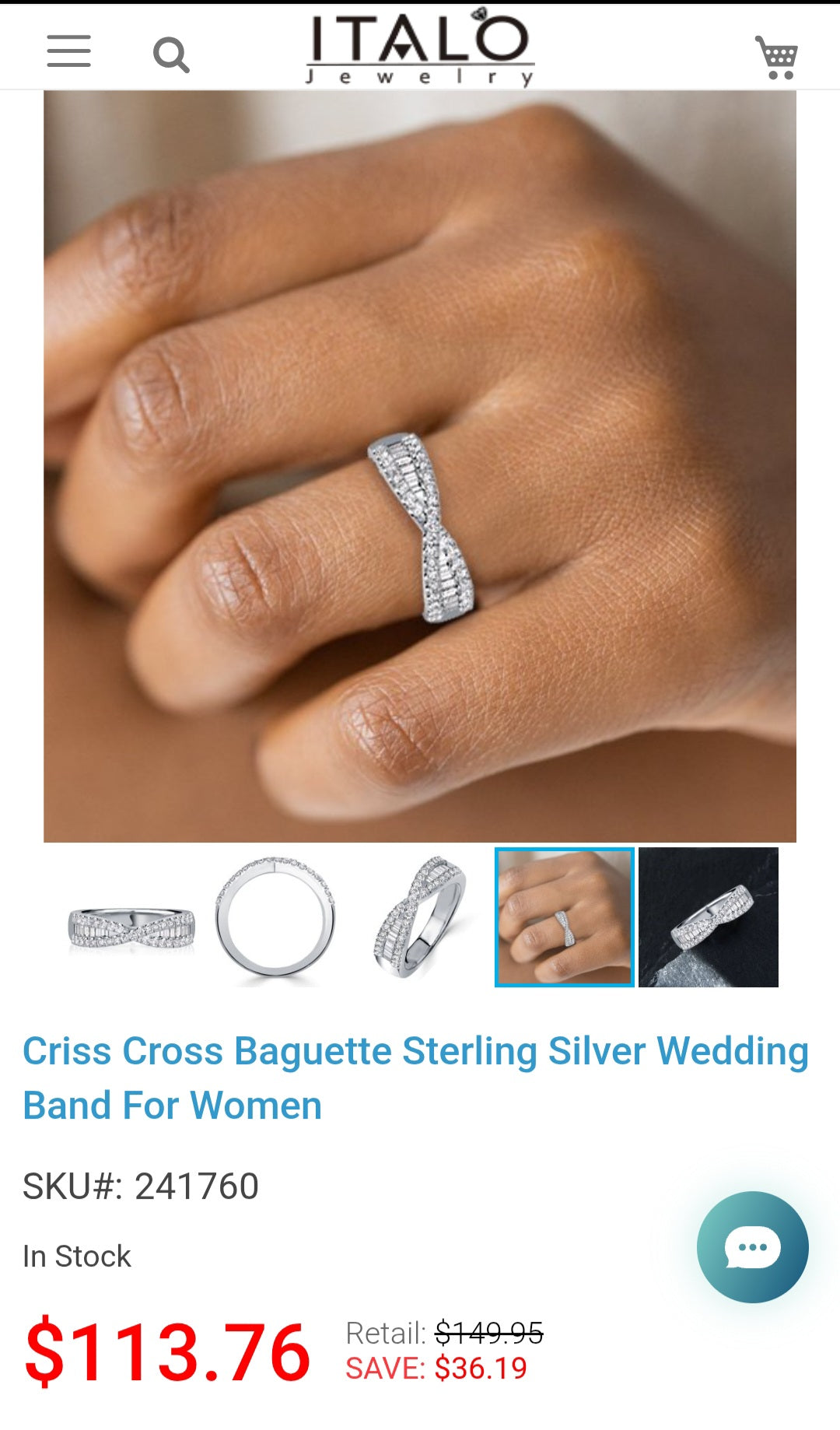 ITALO Jewelry ring size 8
