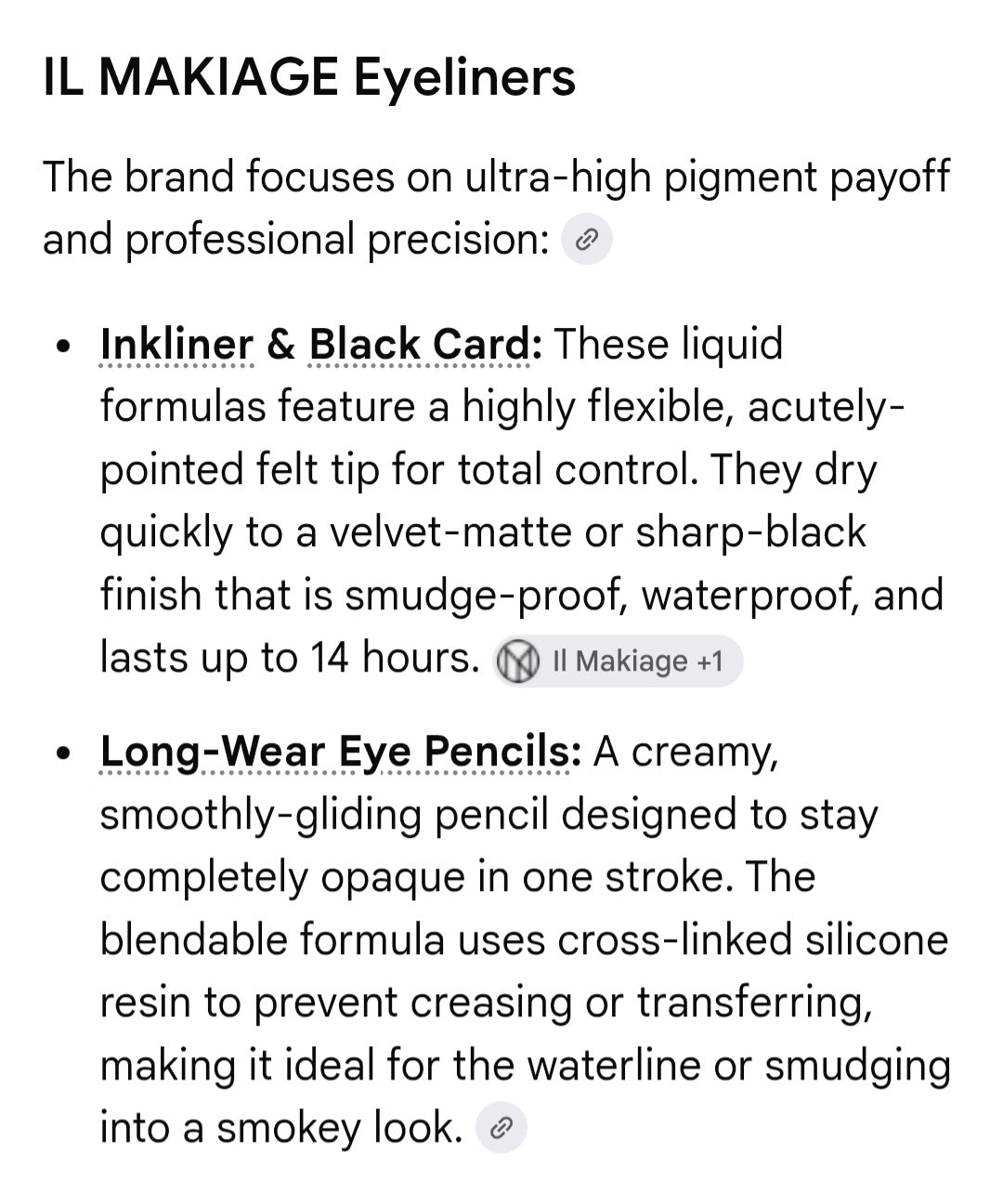 IL MAKIAGE setting spray and black eye liner