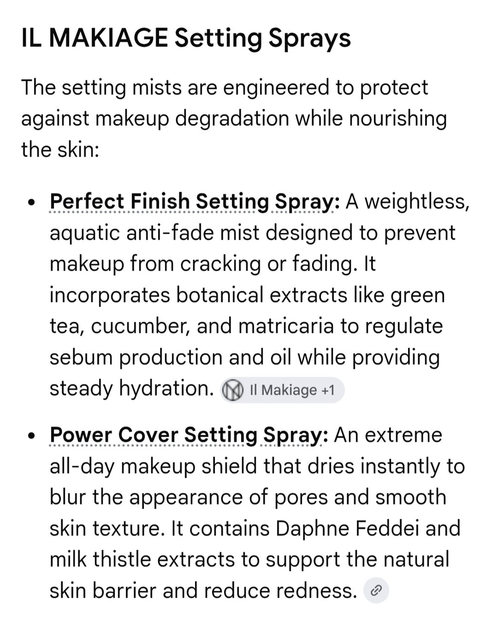 IL MAKIAGE setting spray and black eye liner
