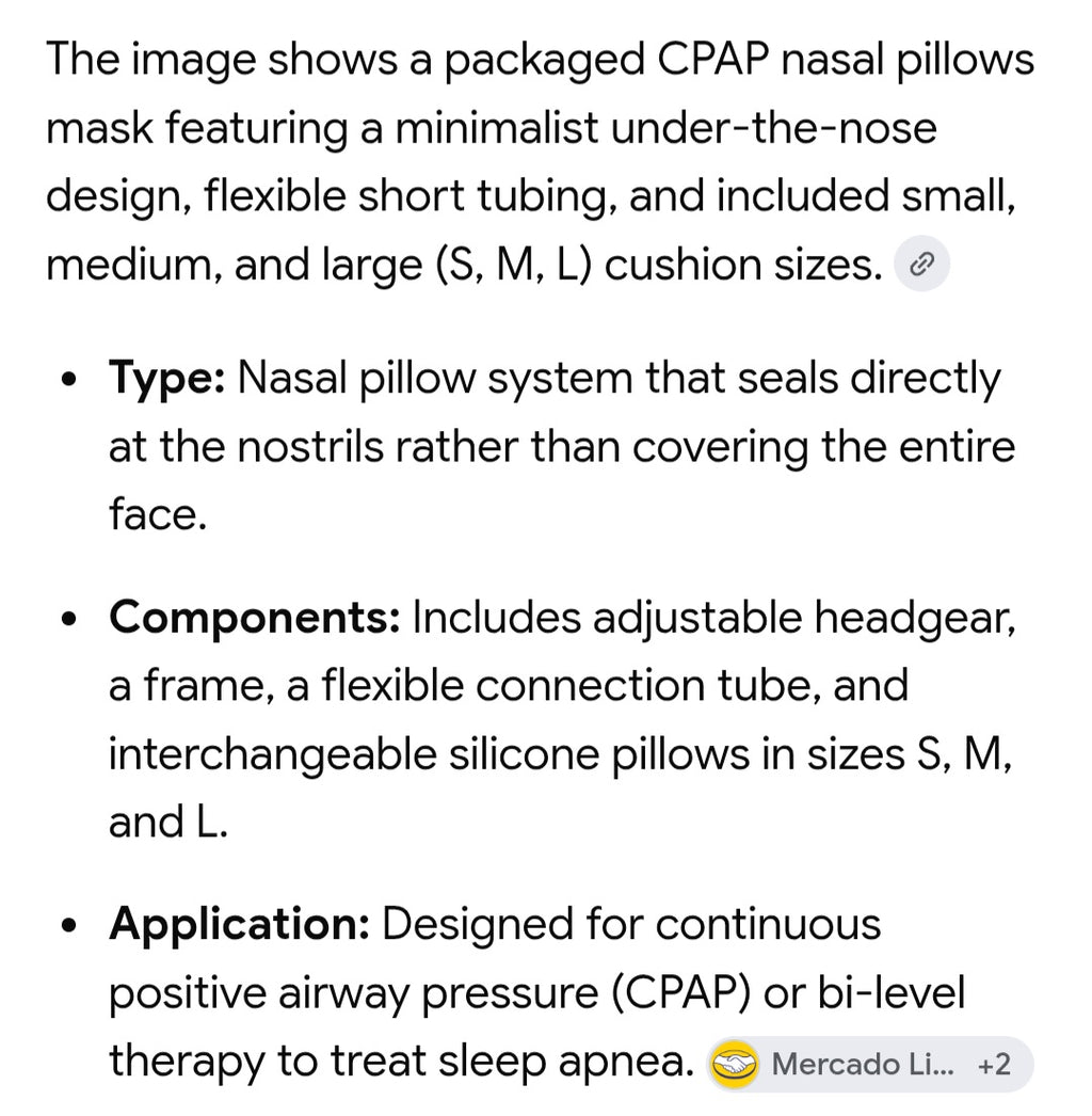 CPAP nasal pillows mask s,m,l nose pillows headgear frame elbow swivel hose