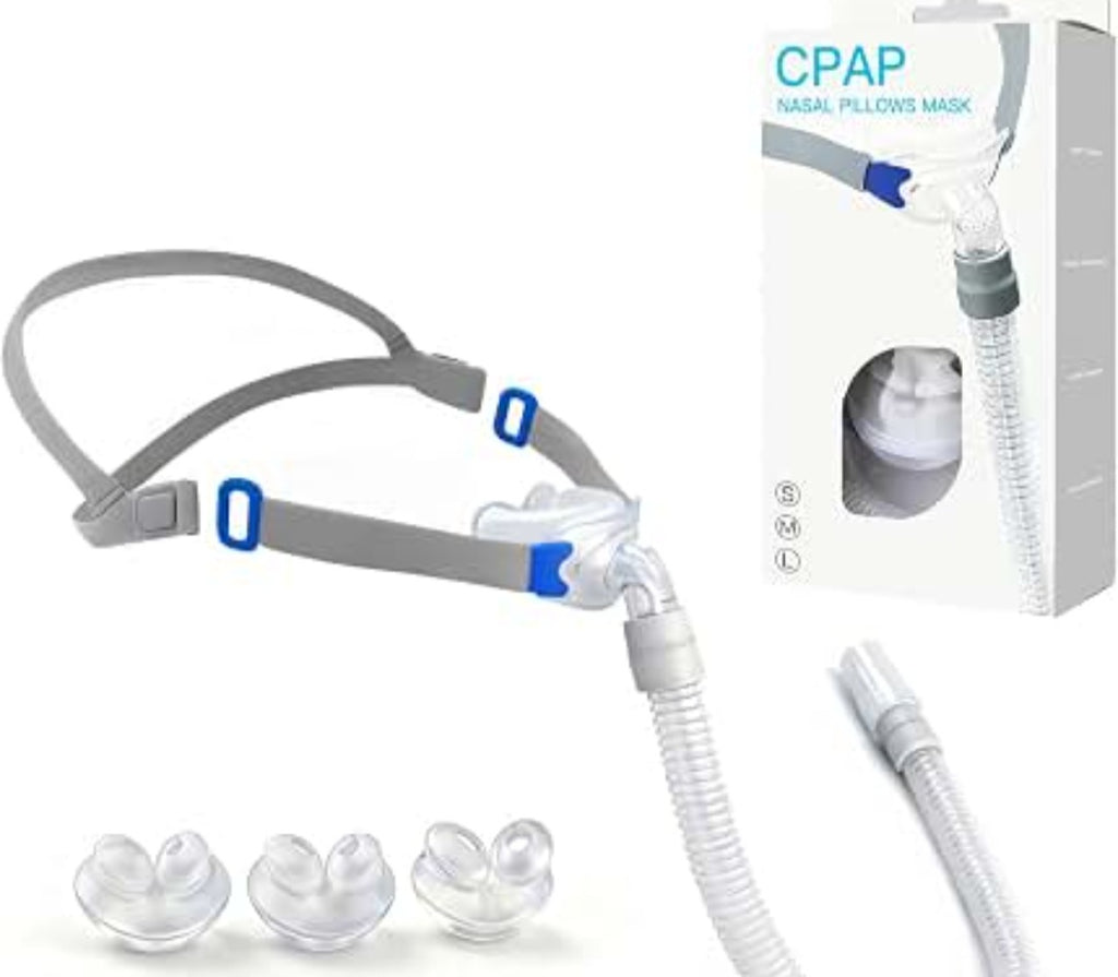 CPAP nasal pillows mask s,m,l nose pillows headgear frame elbow swivel hose