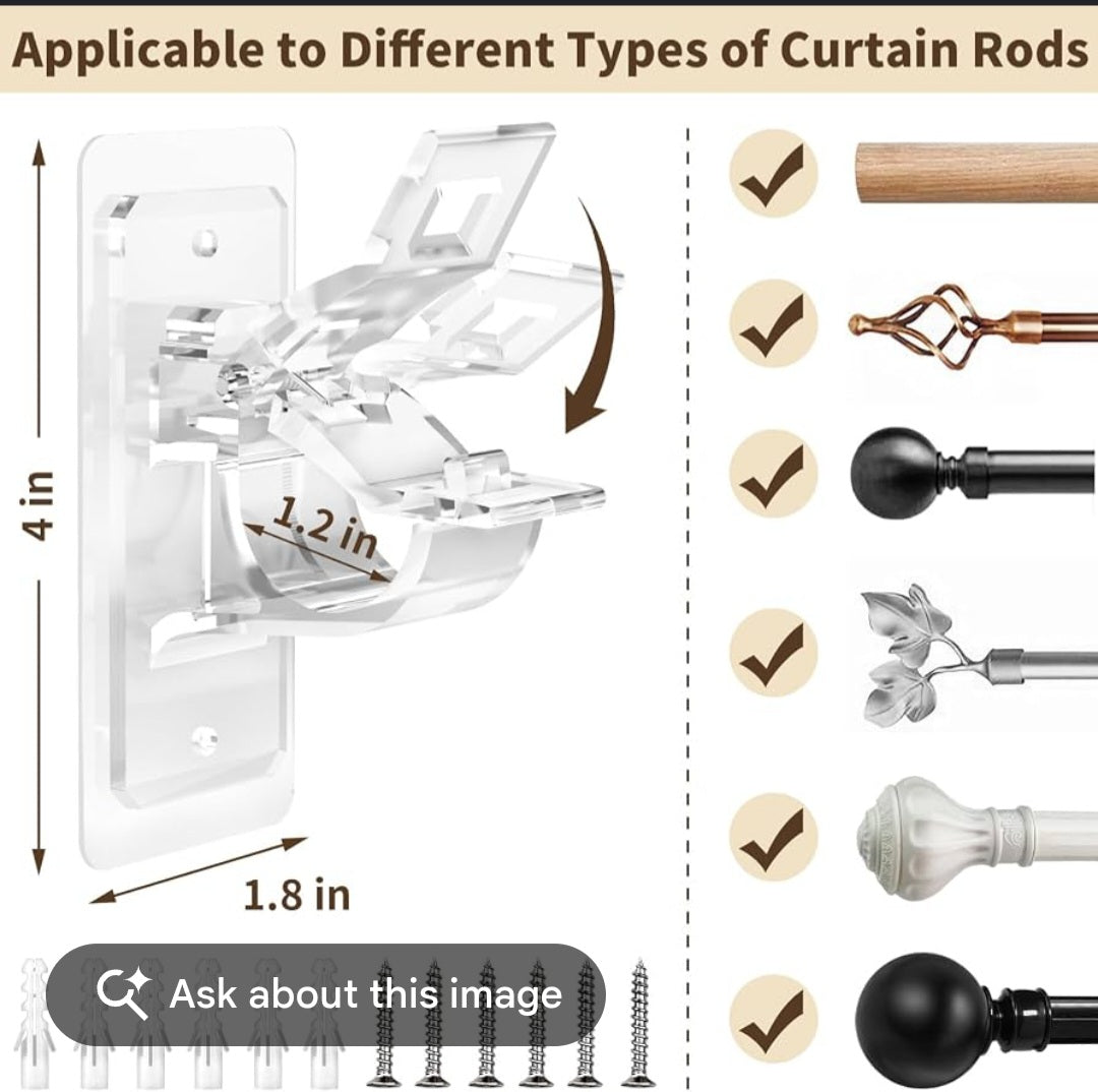 Curtian rod holders 6 pack
