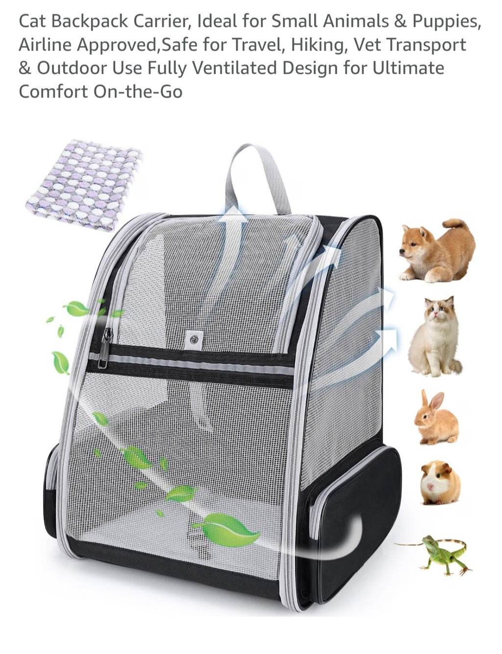 Small pet backpack