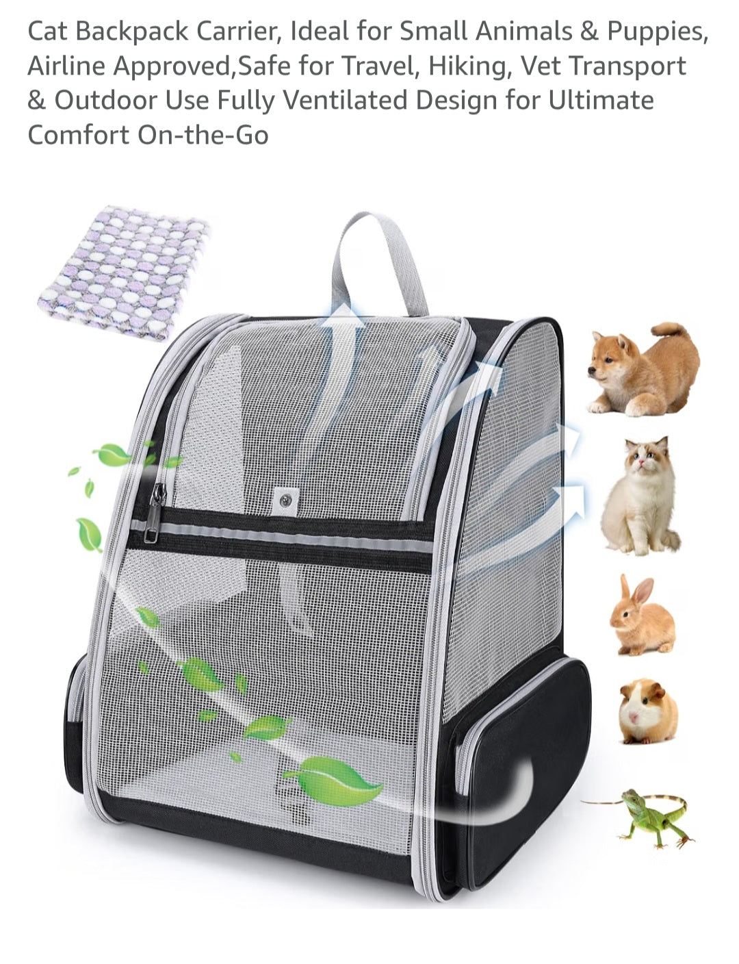 Small pet backpack
