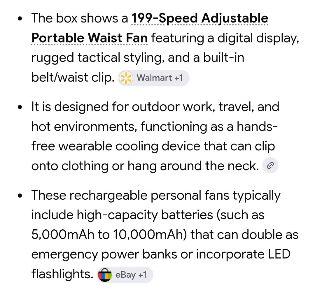 Power fan belt fan with charging cord
