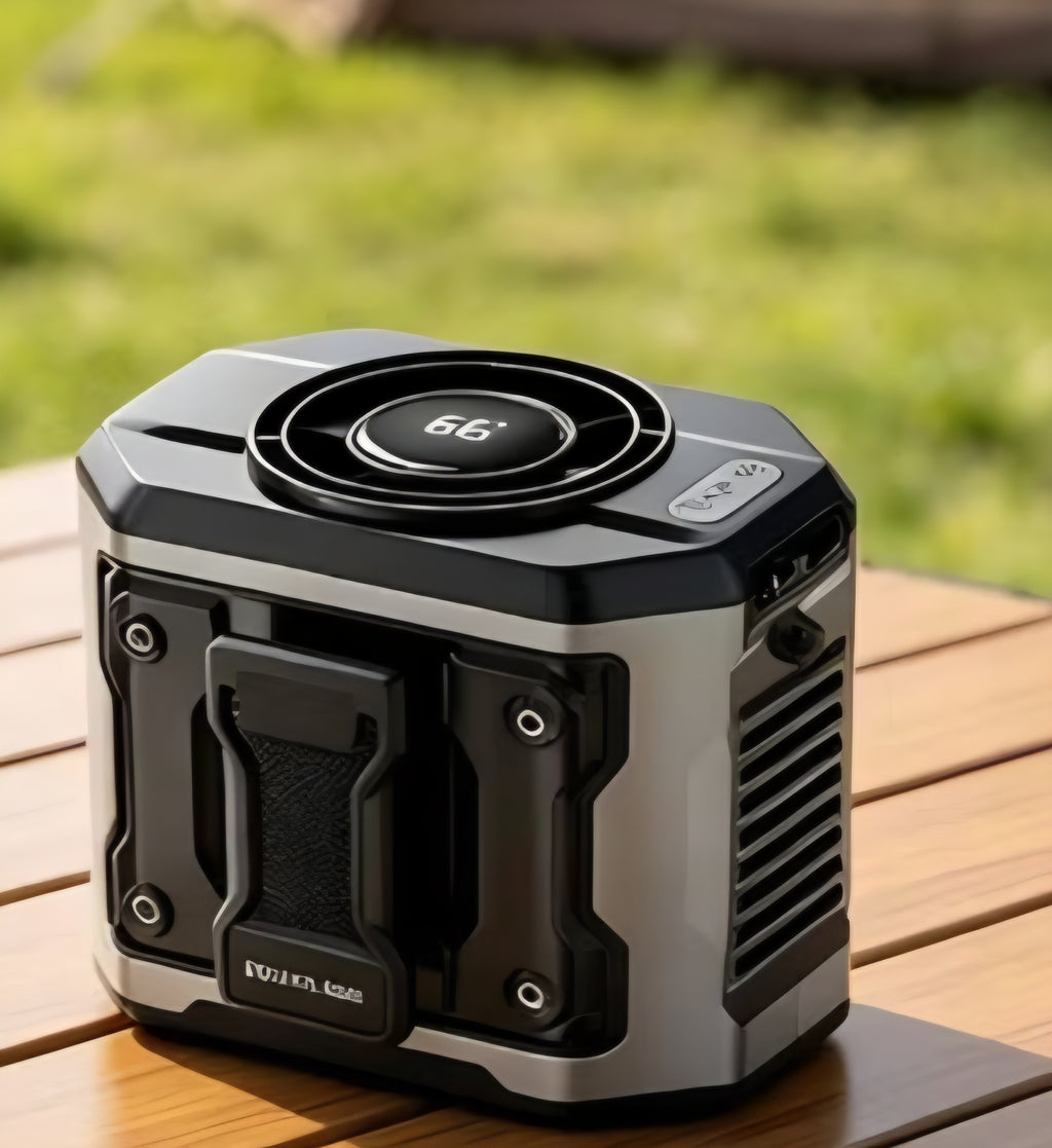 Power fan belt fan with charging cord