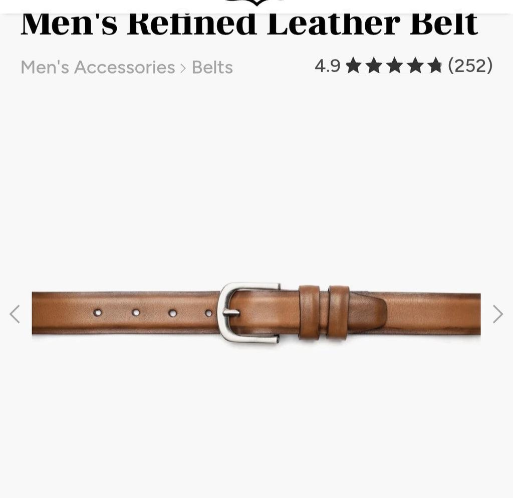 Mens 100% leather belt by Thursday Boot Company