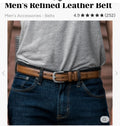 Mens 100% leather belt by Thursday Boot Company