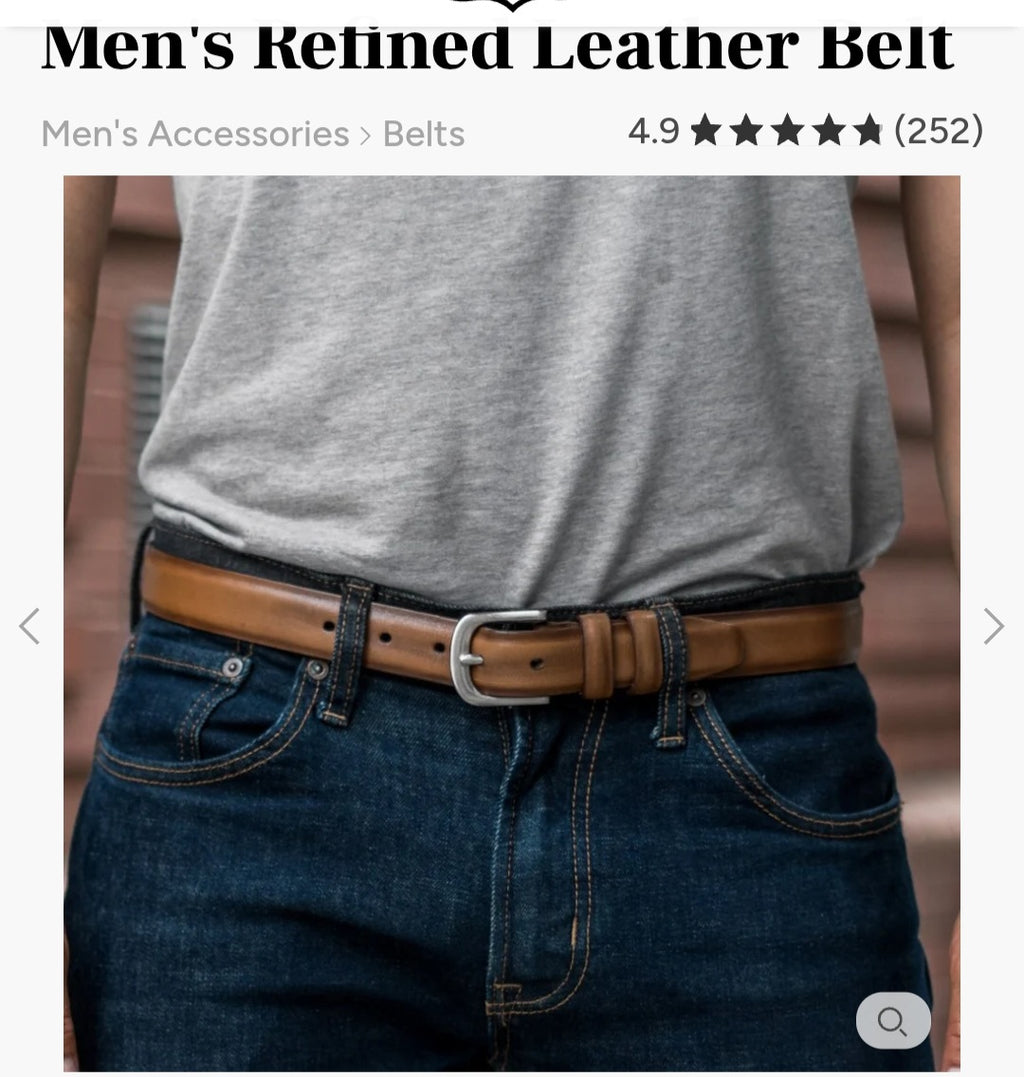 Mens 100% leather belt by Thursday Boot Company