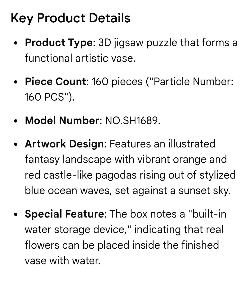 Puzzle vase 160 pcs