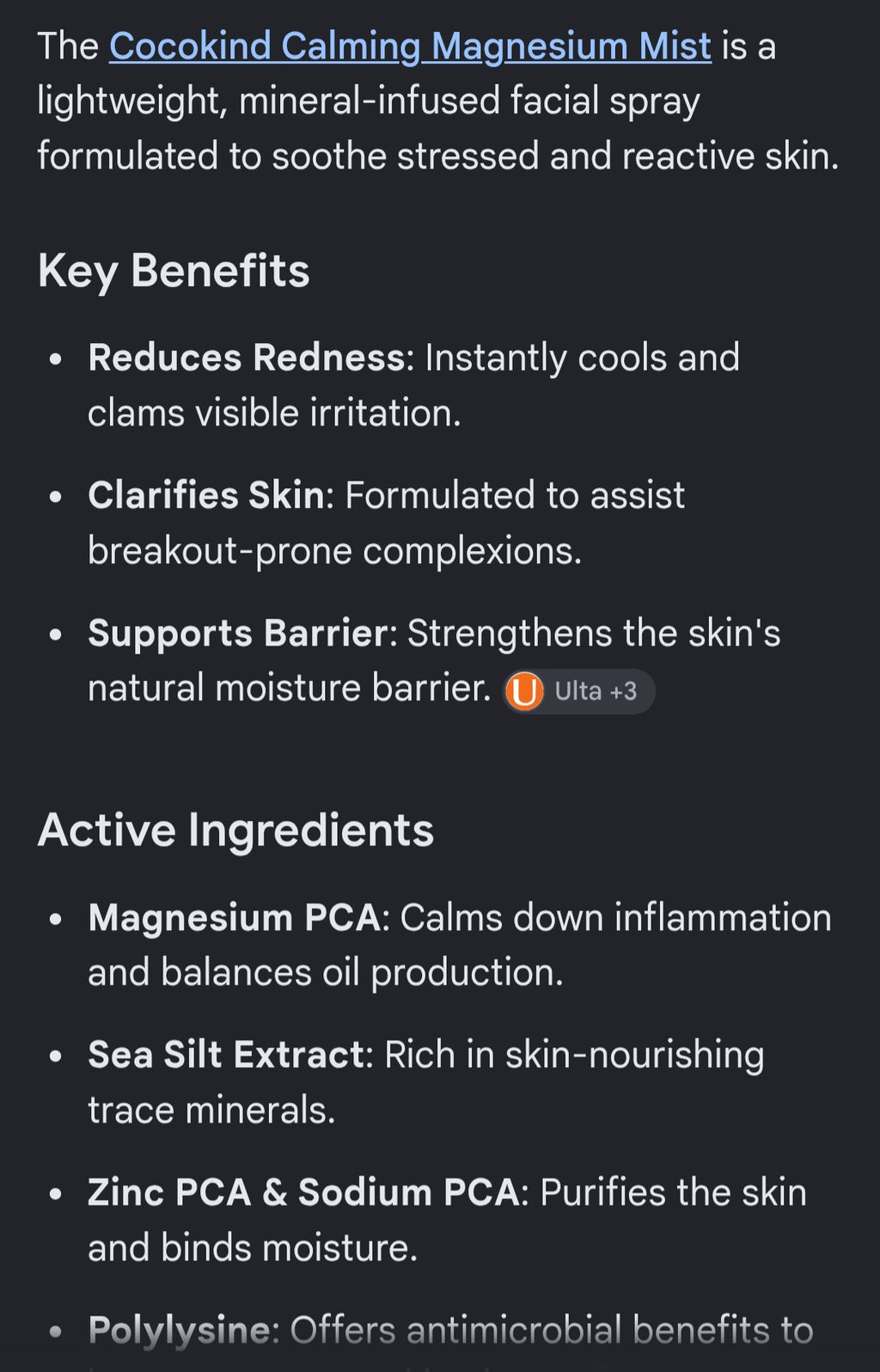 BASED Sea salt spray for hair and Cocokind calming Magnésium mist for skin bundle 2 for one price