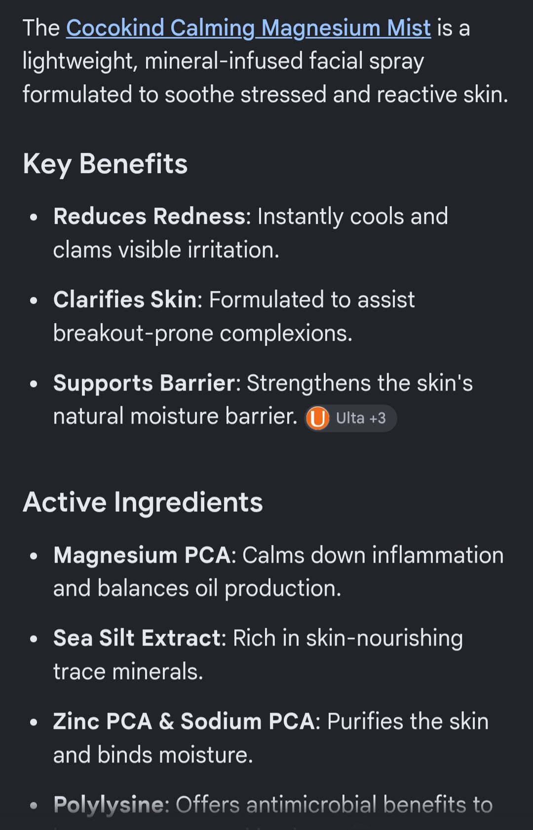BASED Sea salt spray for hair and Cocokind calming Magnésium mist for skin bundle 2 for one price