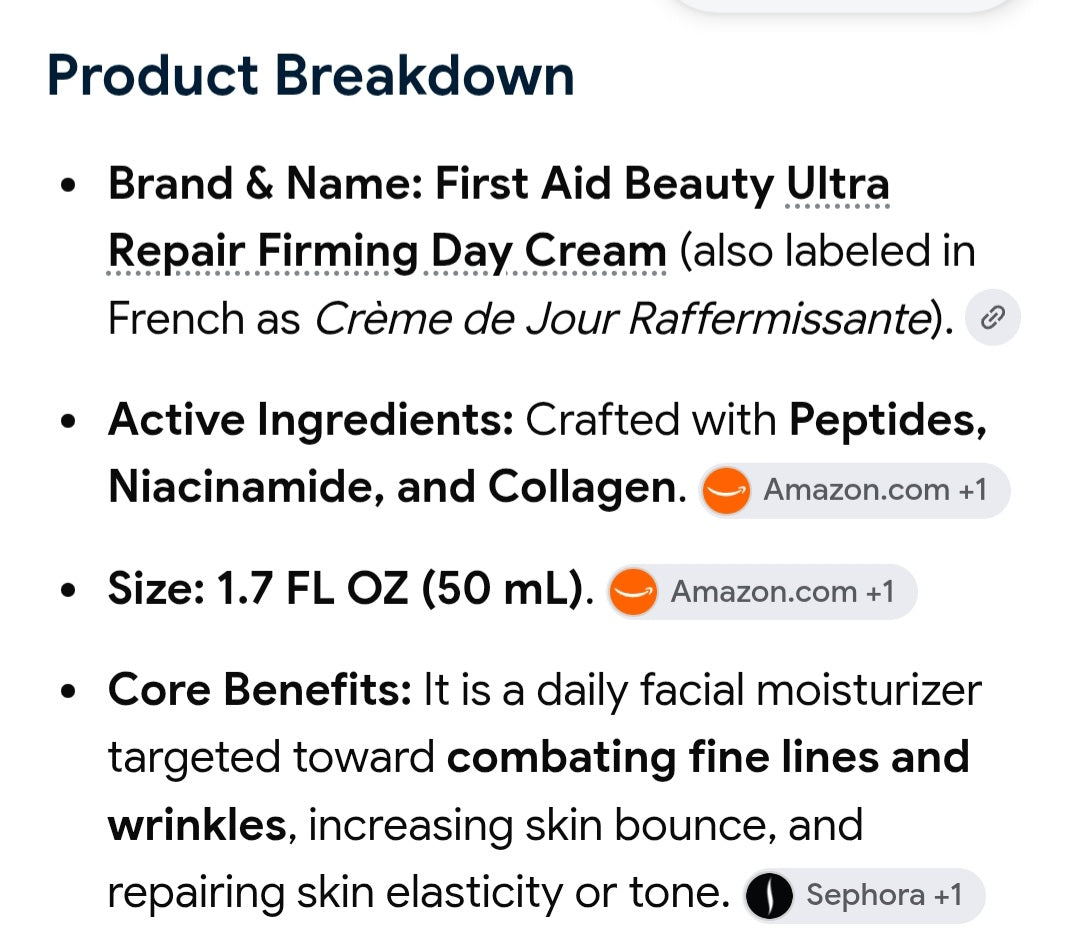 From: ipsy Fist Aid Beauty ultra repair firming day cream