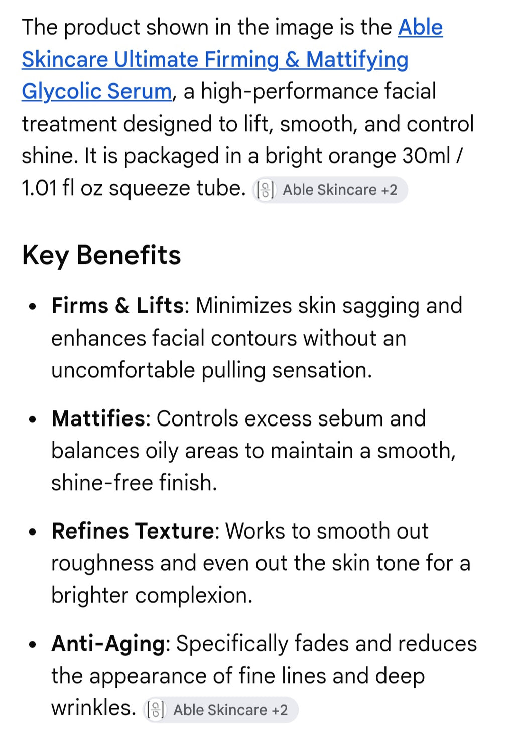 From ipsy : able skincare london ultimate firming & mattifying glycolic serum 1.01 fl oz