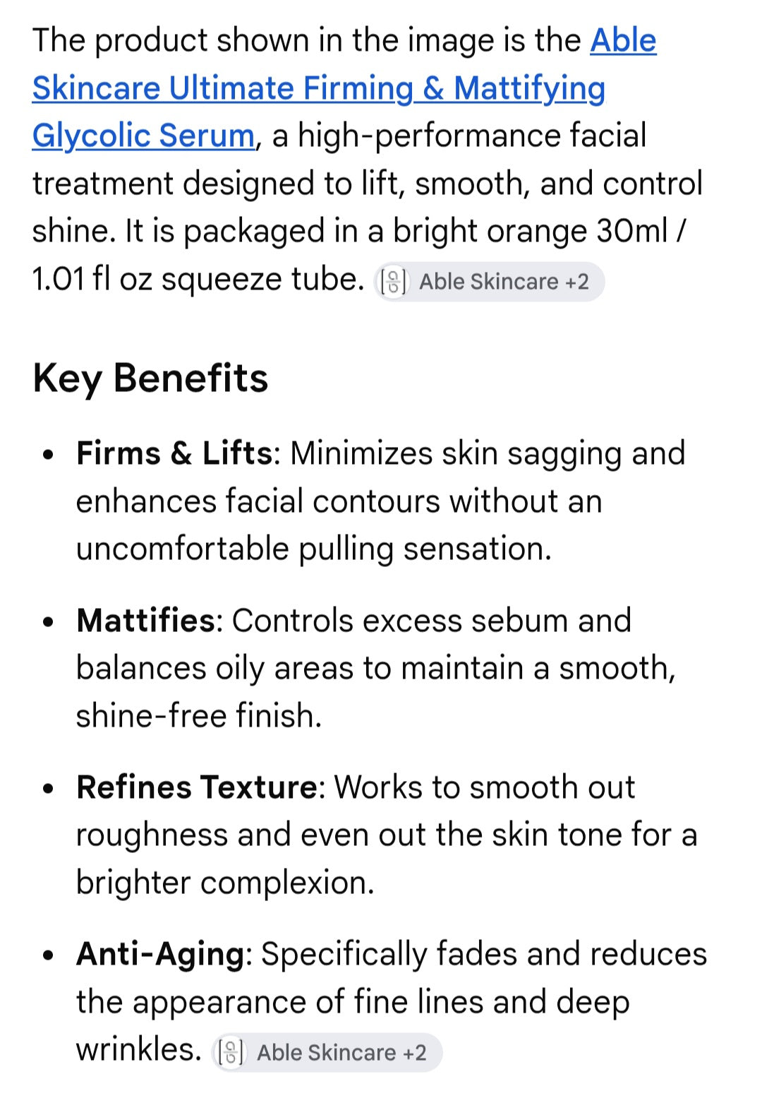 From ipsy : able skincare london ultimate firming & mattifying glycolic serum 1.01 fl oz