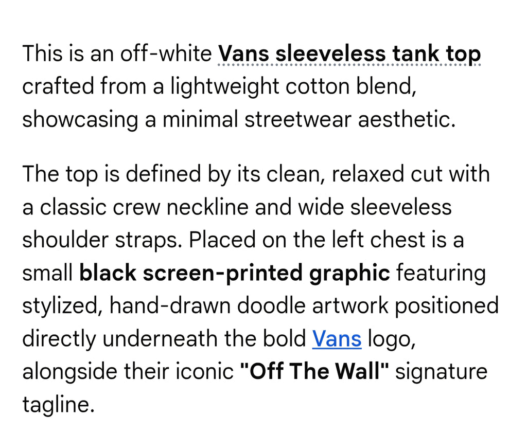 Vans off the wall tank
