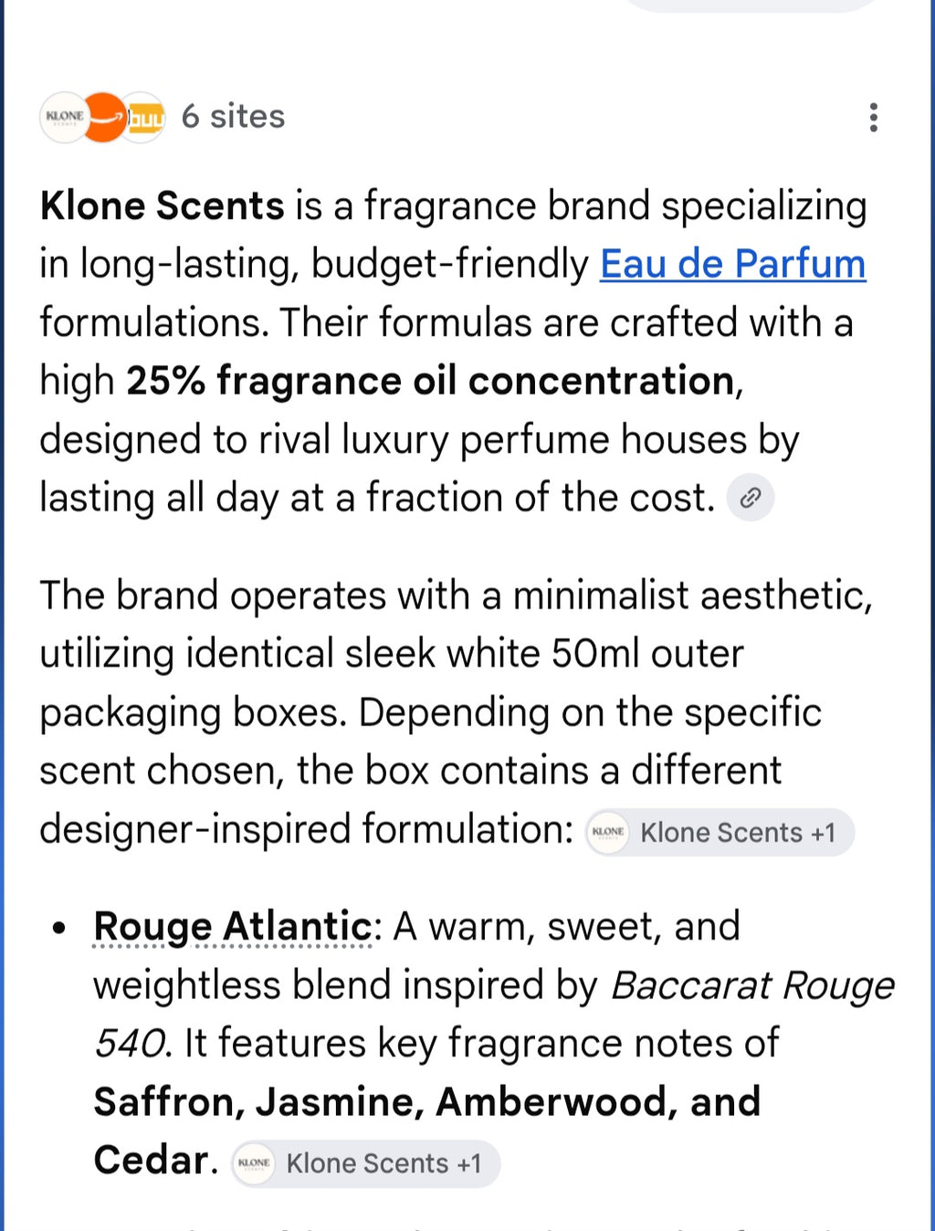 Klone scents parfum 1.7oz