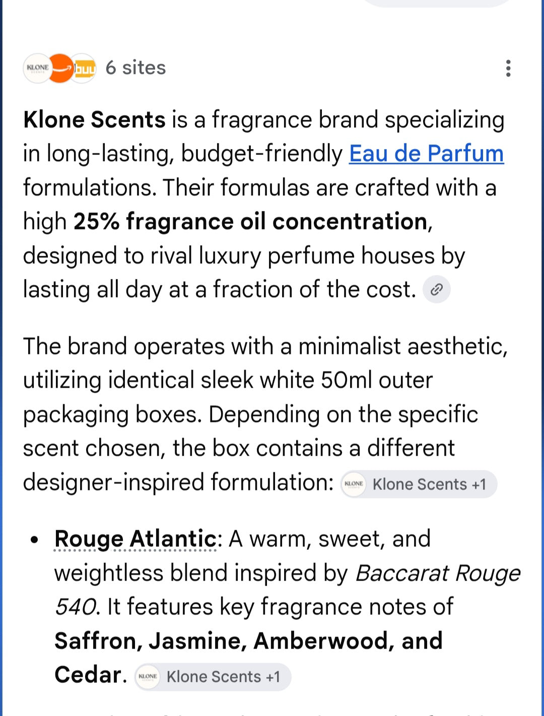 Klone scents parfum 1.7oz