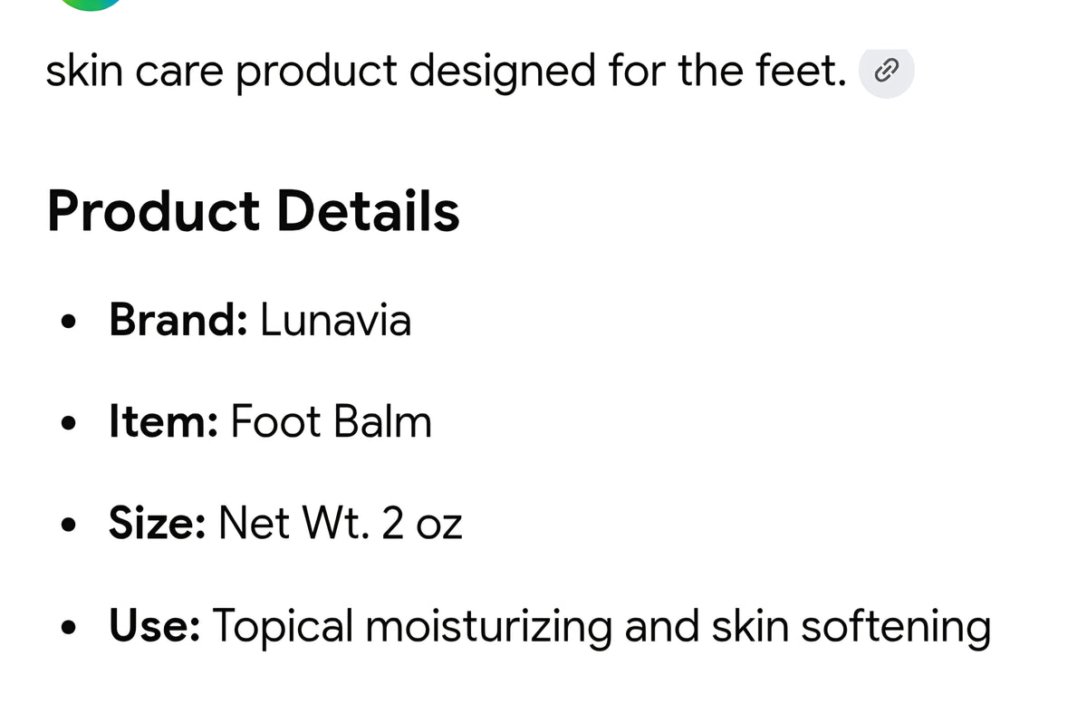 3 jars 2oz each lunavia foot balm