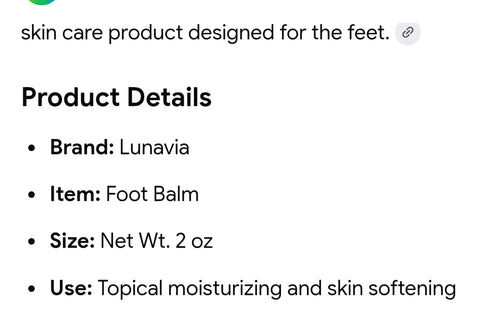 3 jars 2oz each lunavia foot balm