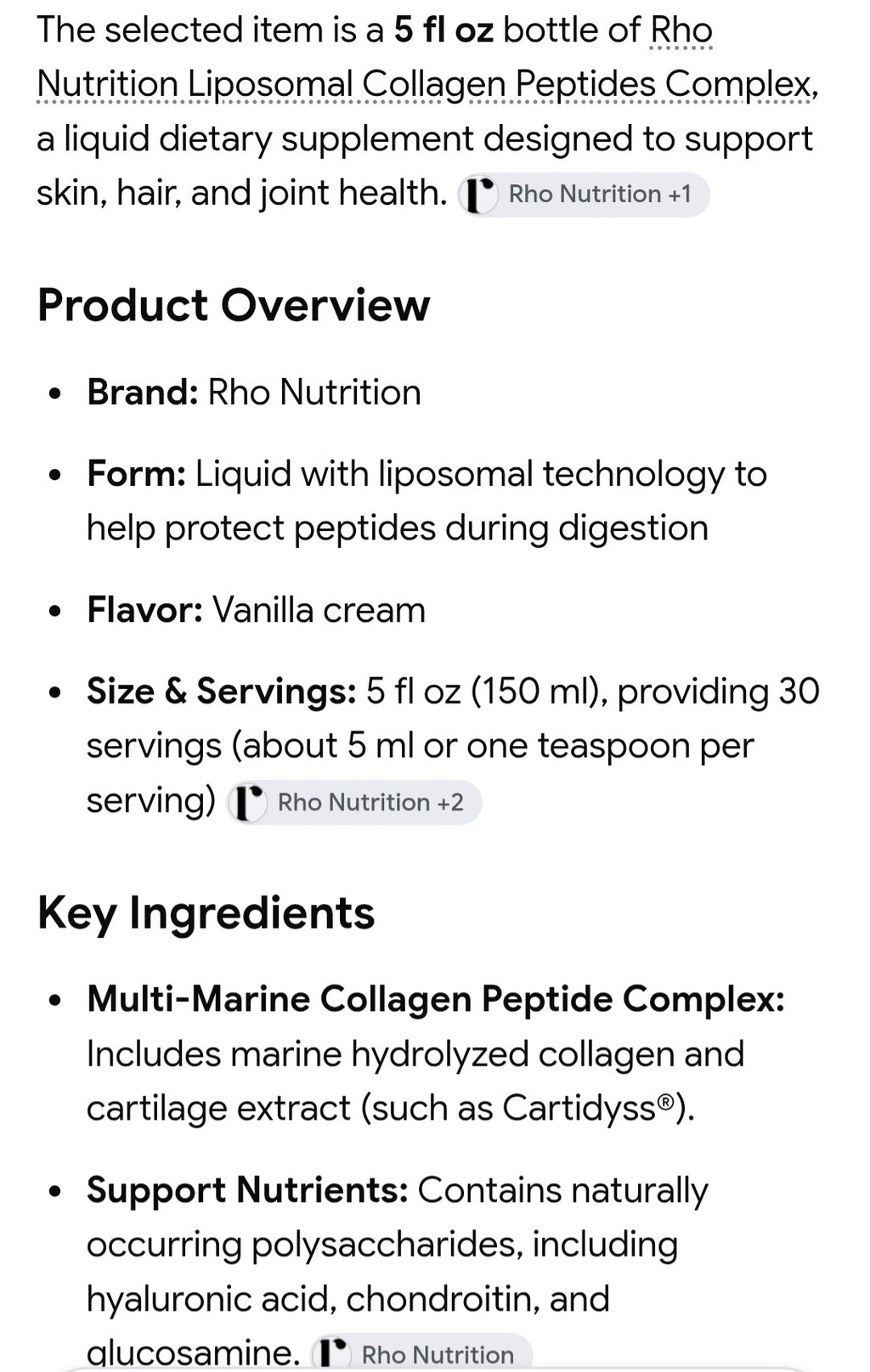 RHO Nutrition bundle 6 full size products with serving spoon and papers