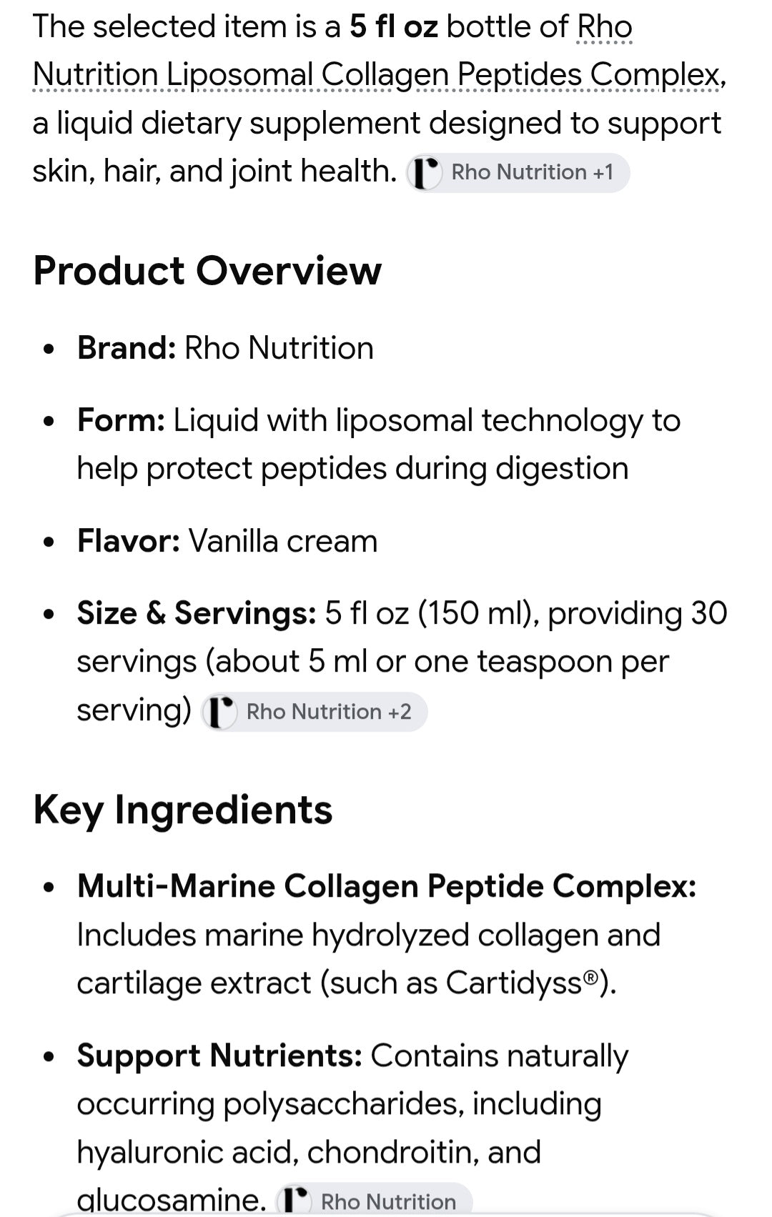RHO Nutrition bundle 6 full size products with serving spoon and papers