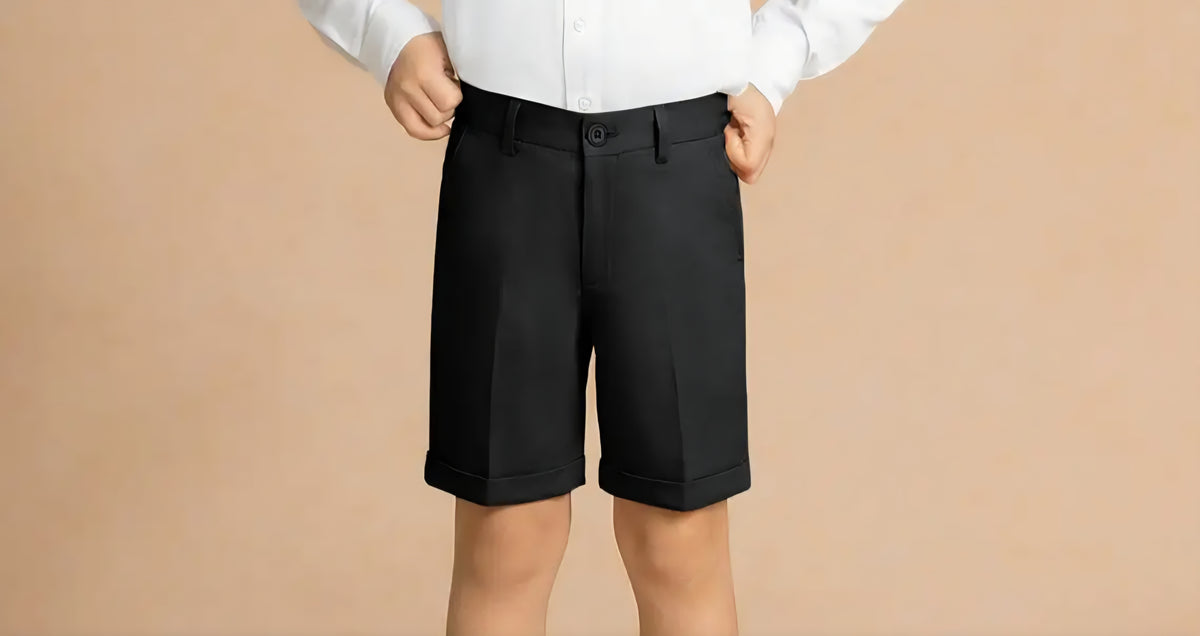 Azazie brand boys size us 6 short sleeve dress shirt and black short set