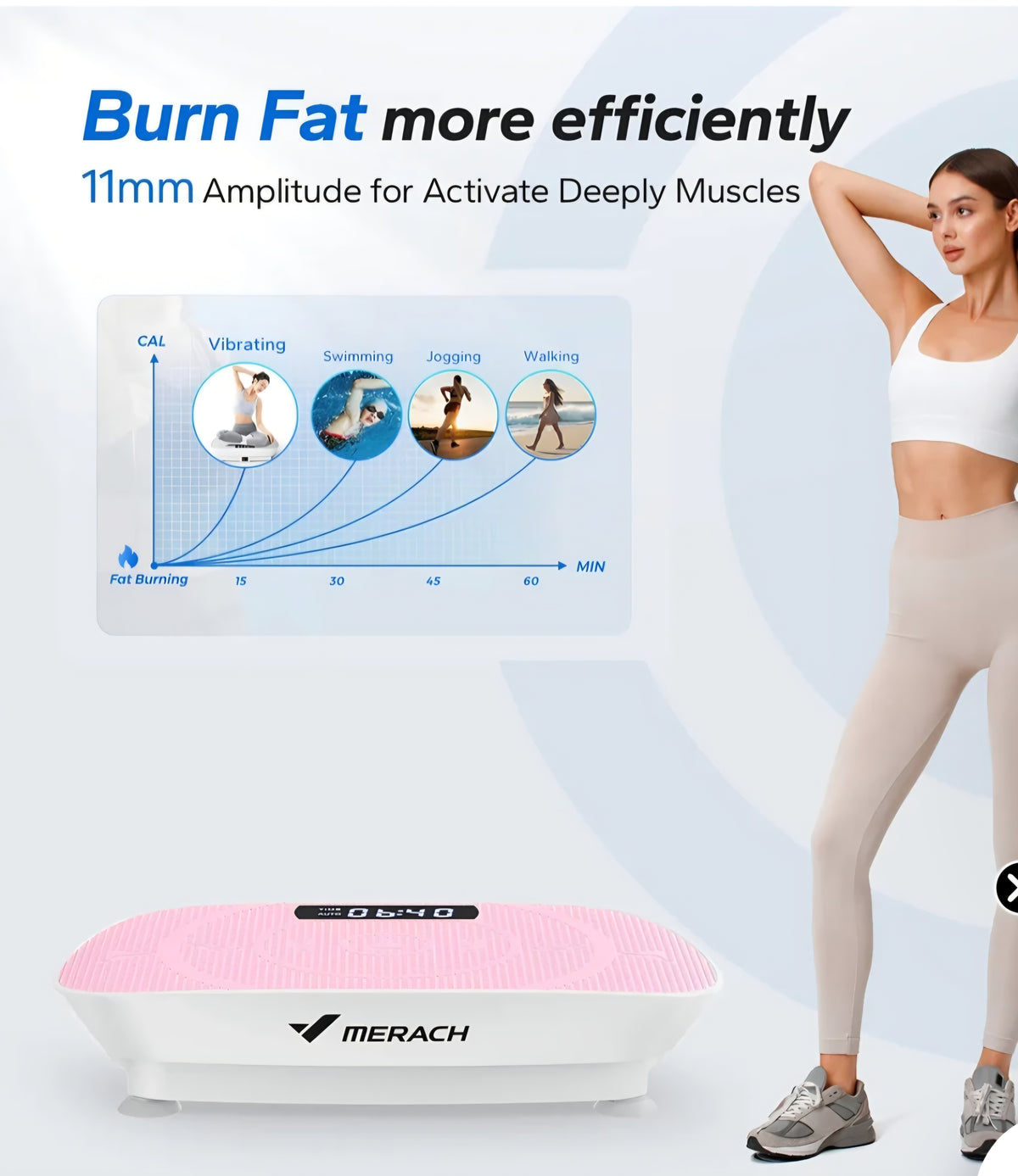 Mini vibration plate in light pink