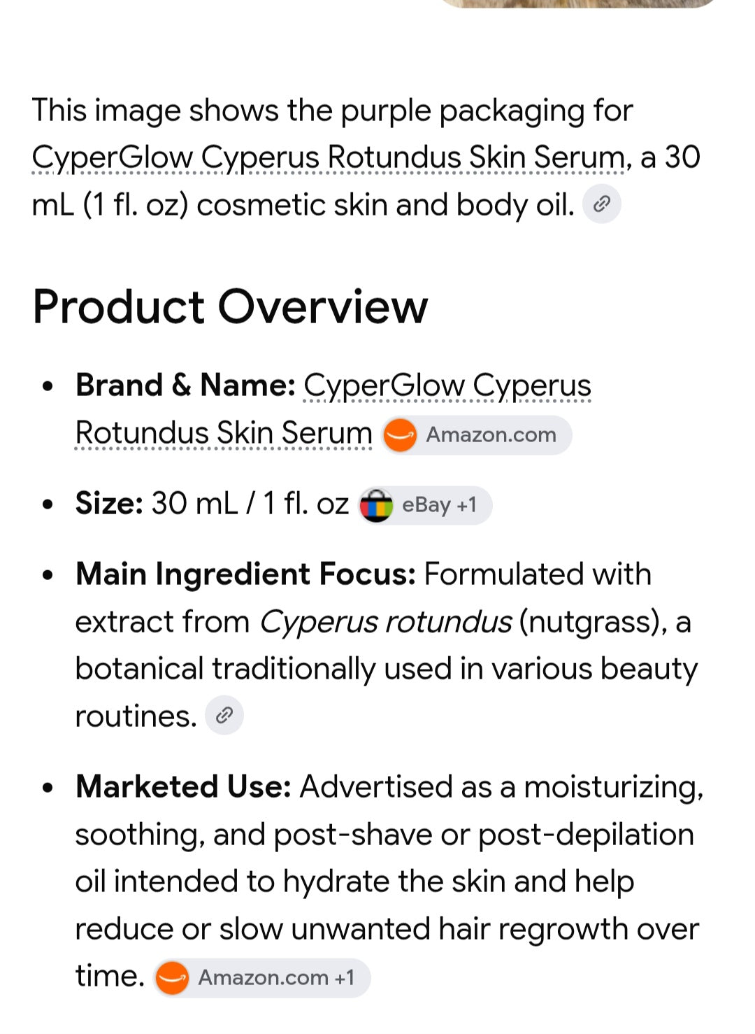 Cyperus Rotundus Skin Serum