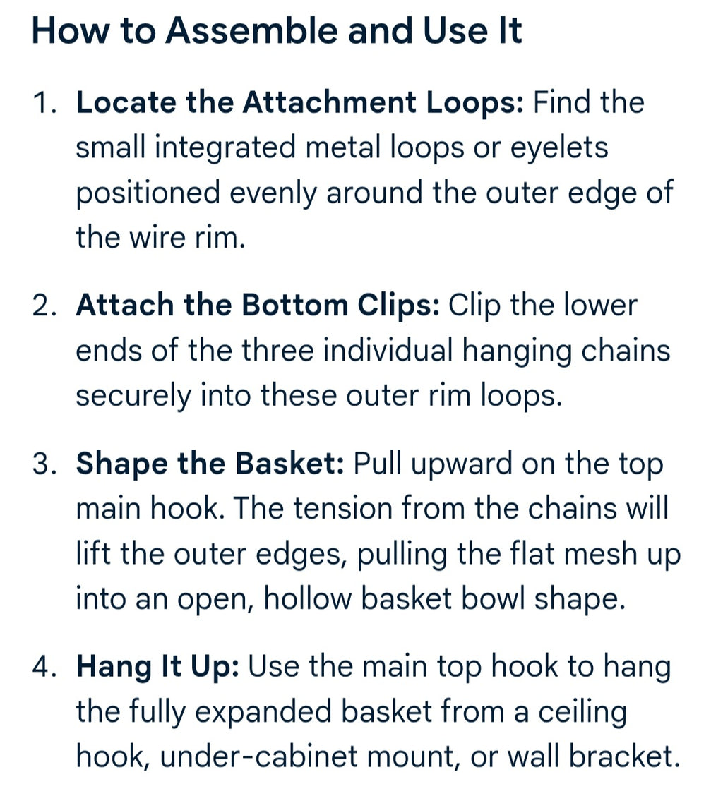 Hanging basket for fruit or anything you want