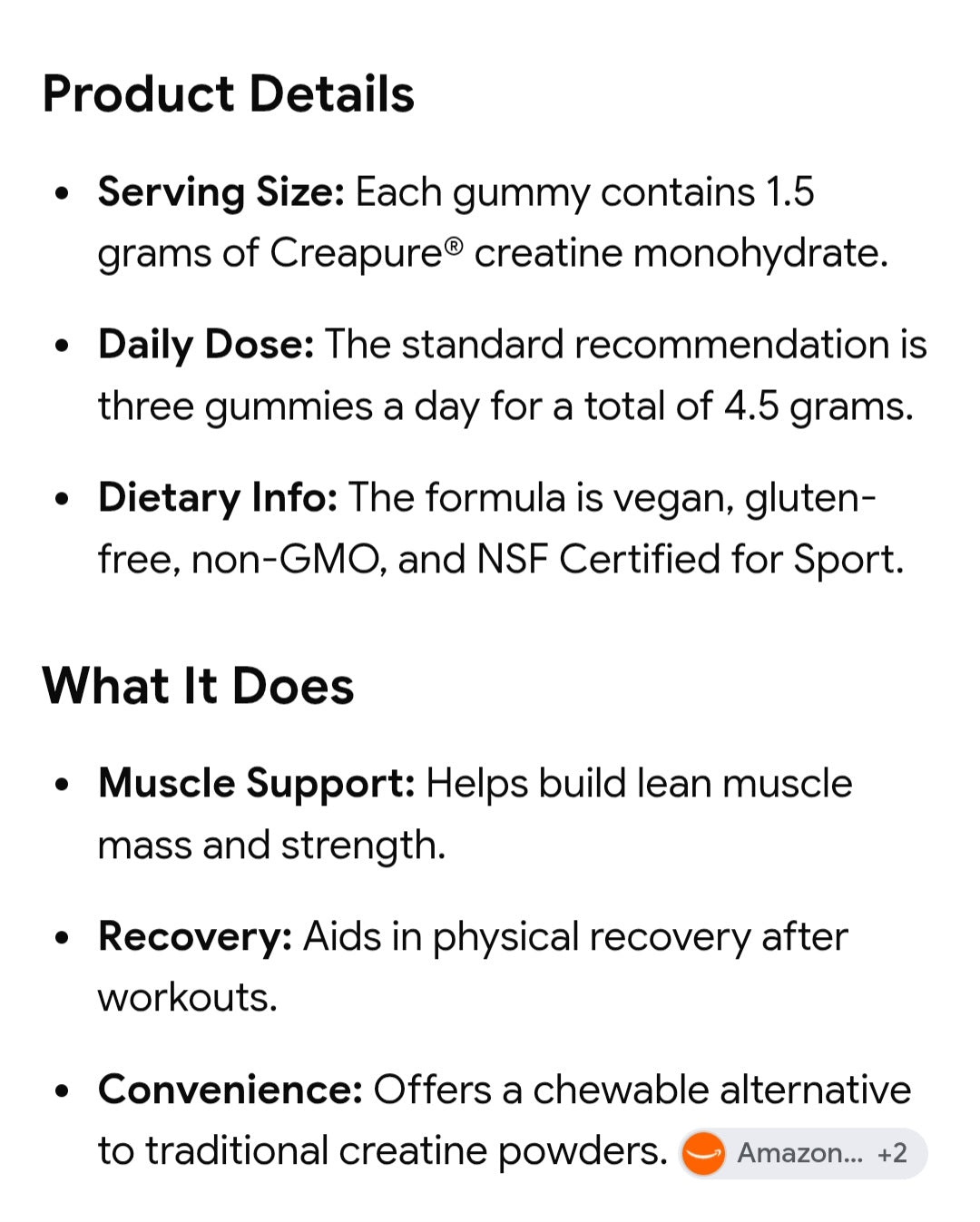 Create creatine gummies sour peach 90 count