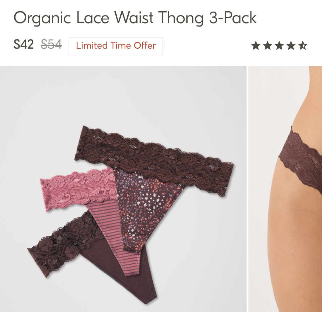 PACT BRAND THONG BUNDLE DEAL 14 PAIR ONE PRICE SIZE SMALL