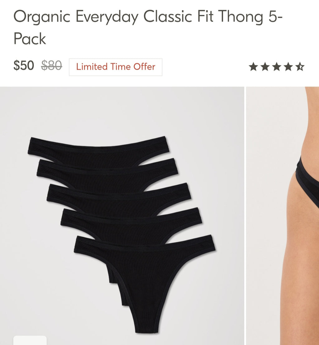 PACT BRAND THONG BUNDLE DEAL 14 PAIR ONE PRICE SIZE SMALL
