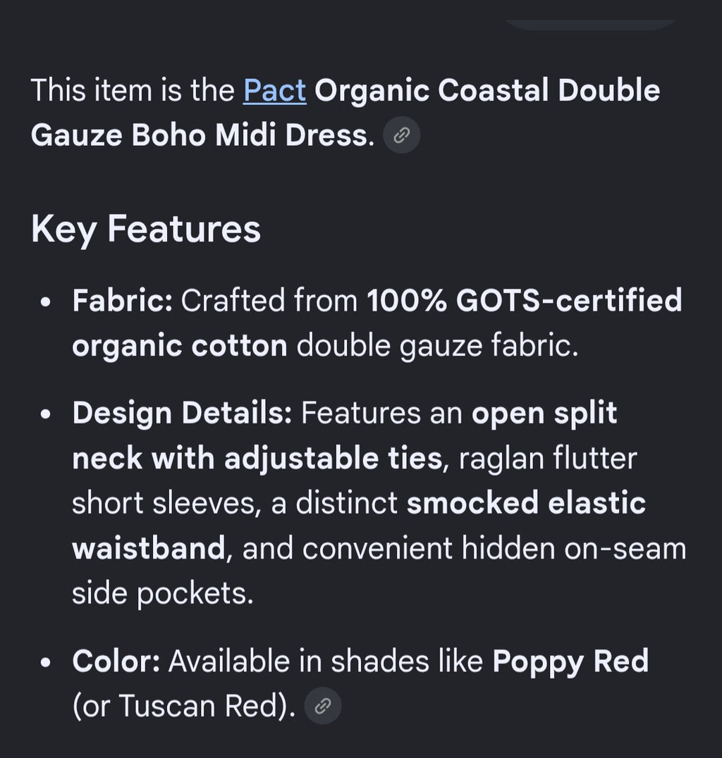 Pact clothing dress organic cotton double gauze fabric