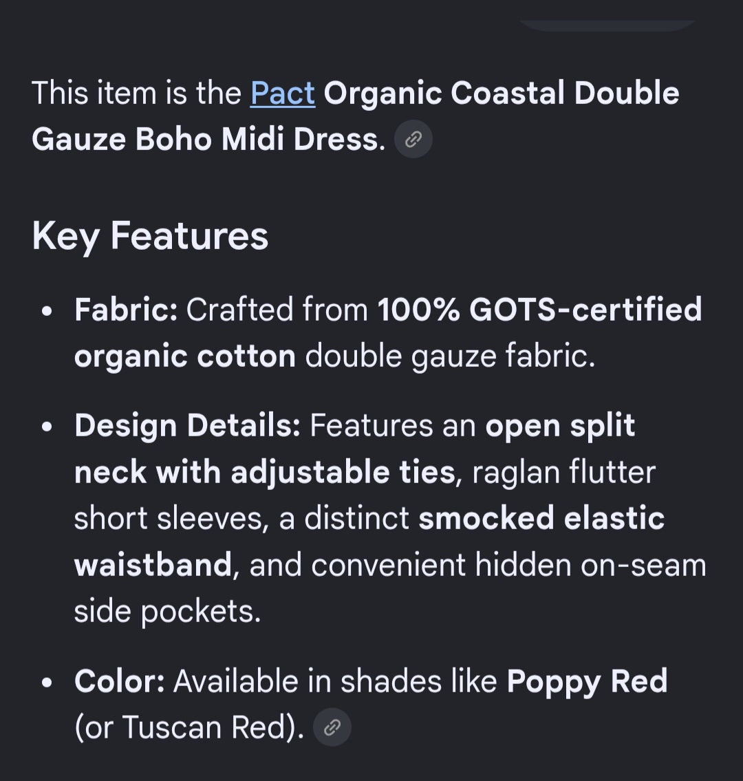 Pact clothing dress organic cotton double gauze fabric