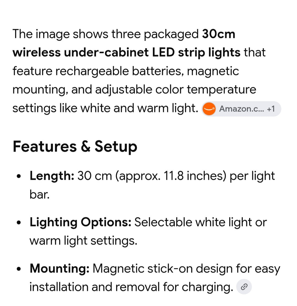 White light under counter stick on light strips 3 pack