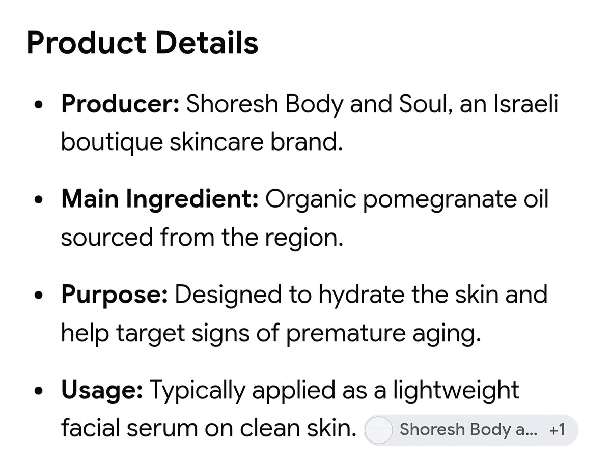 Pomegranate serum by Shoresh