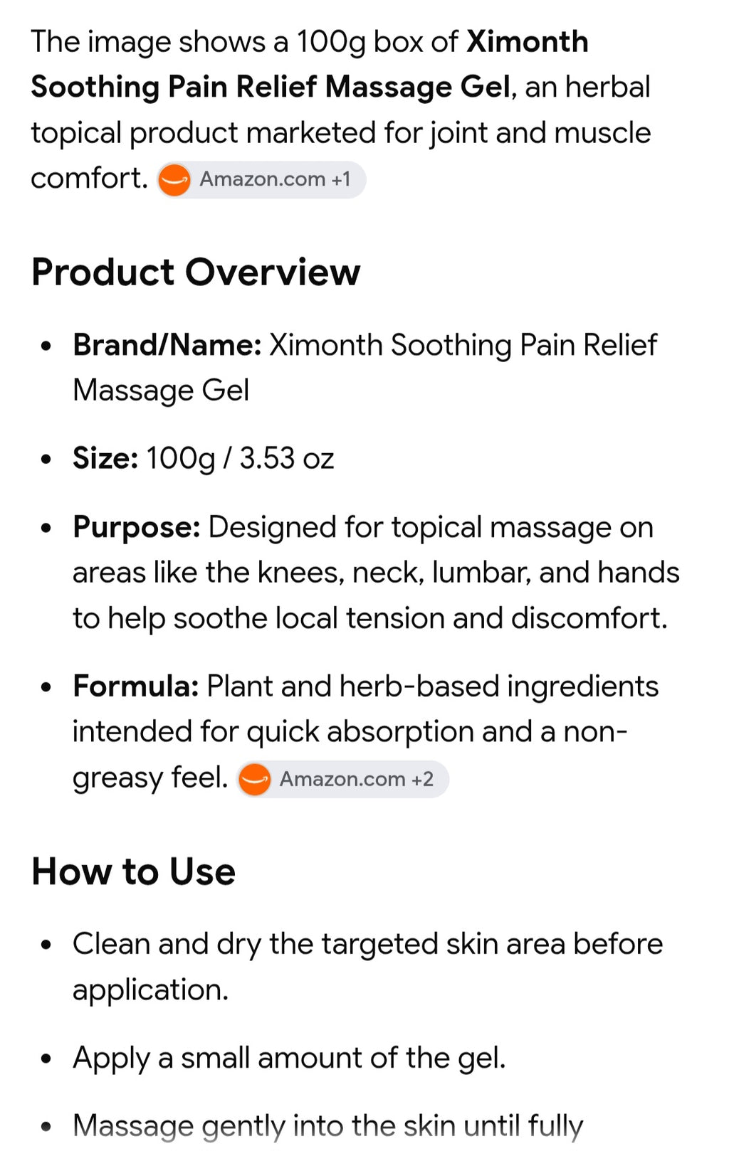Ximonth soothing pain relief gel