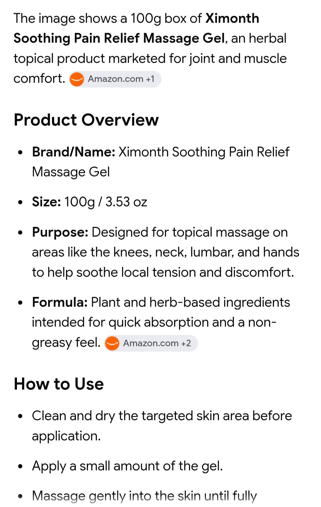 Ximonth soothing pain relief gel