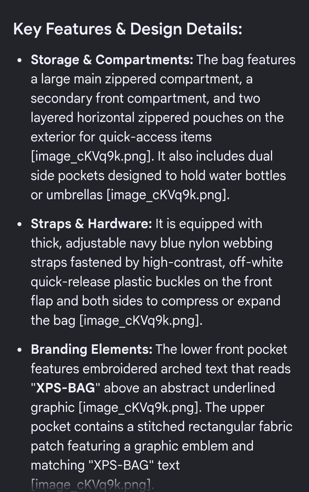 XPS Bag backpack