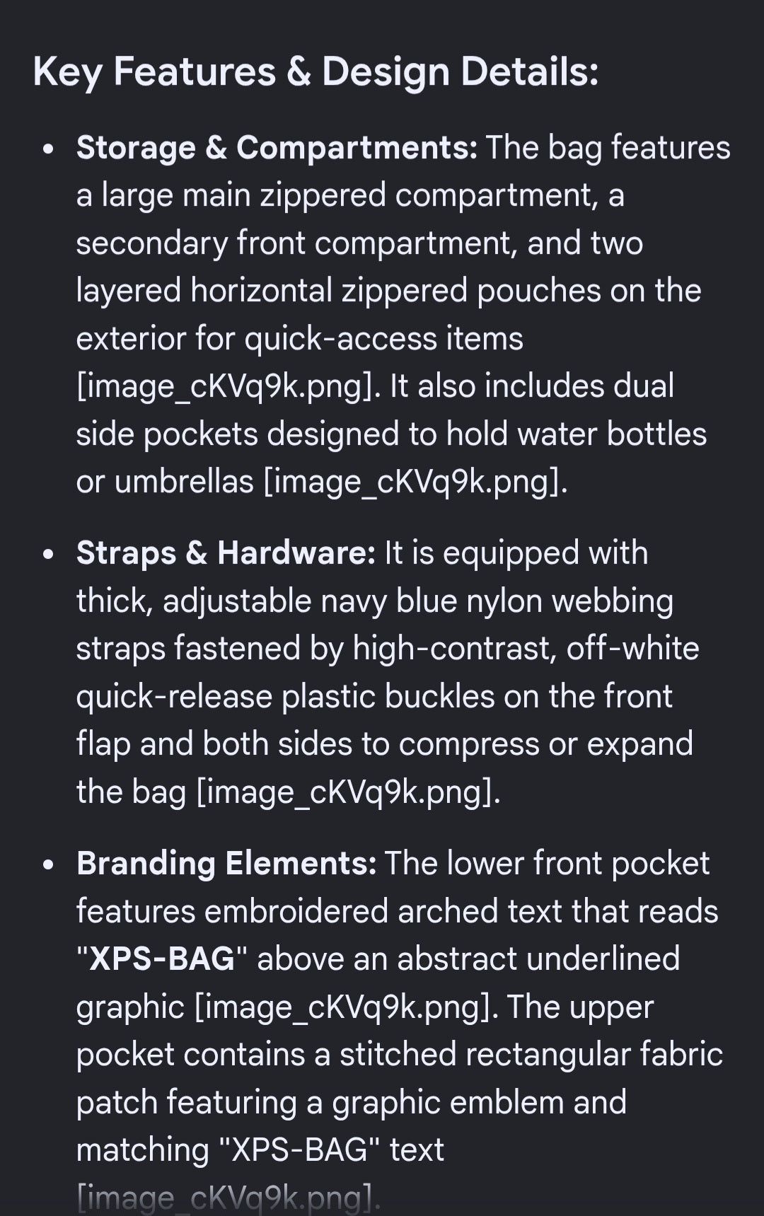 XPS Bag backpack