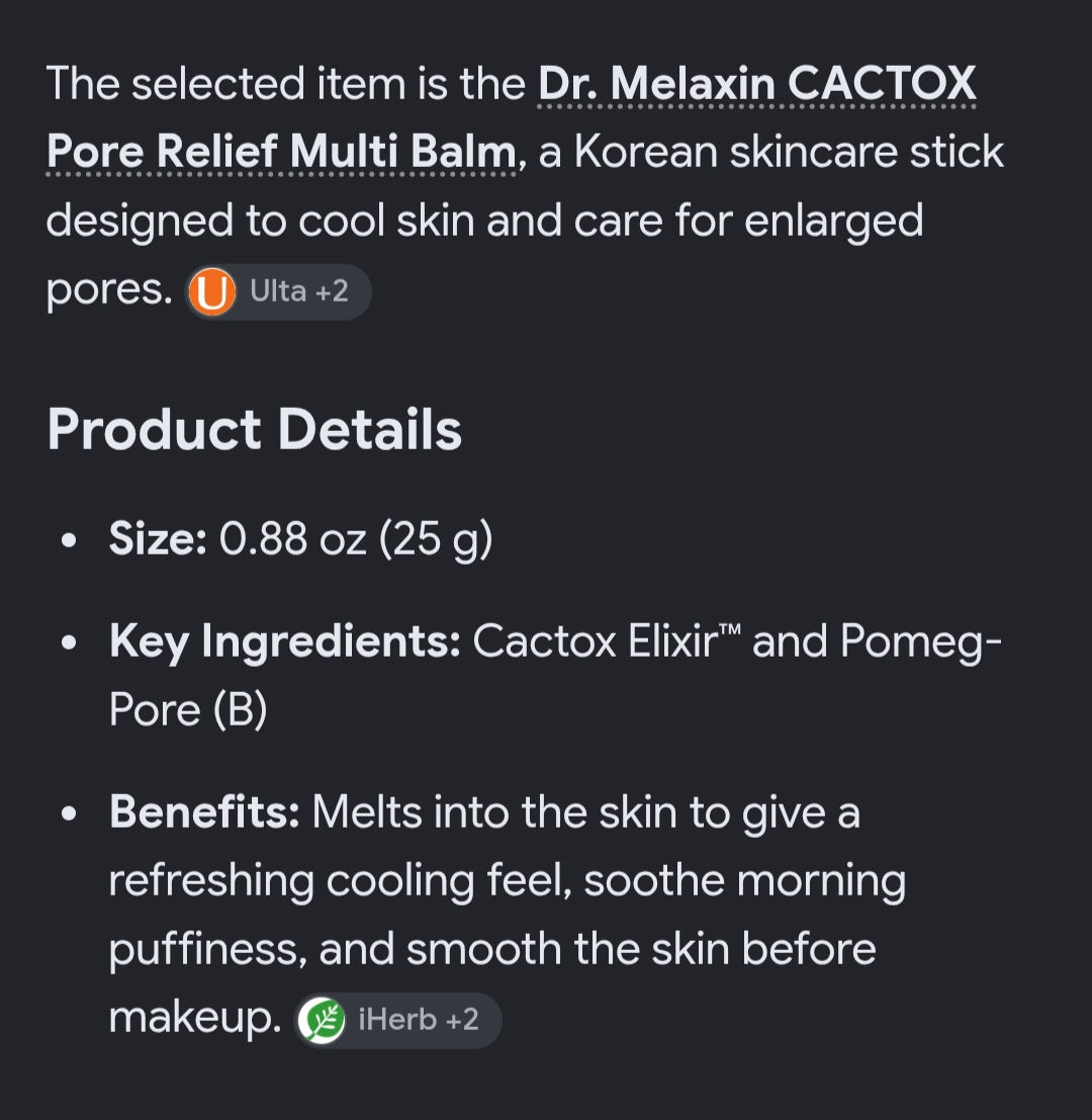Dr.Melaxin cactox pore relief multi balm