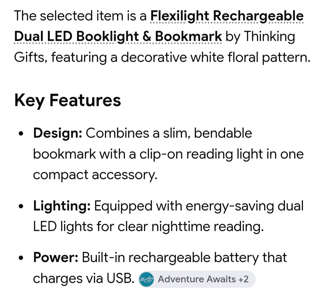 Flexi Light dual led booklight and bookmark in one rechargeable