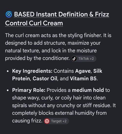 Based leave in conditioner and curl cream bundle