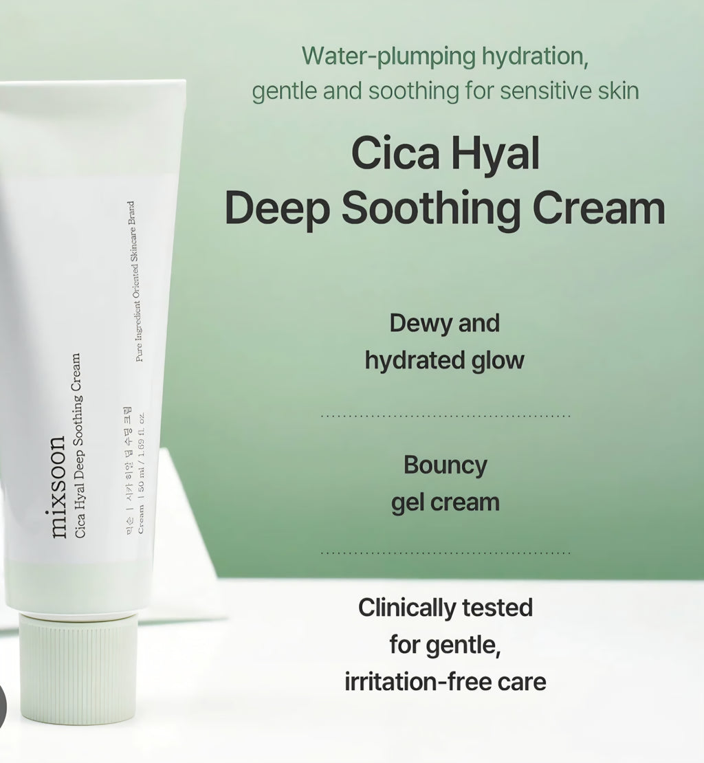 Mixsoon skincare 2 full size products Gel cleanser and Deep soothing cream