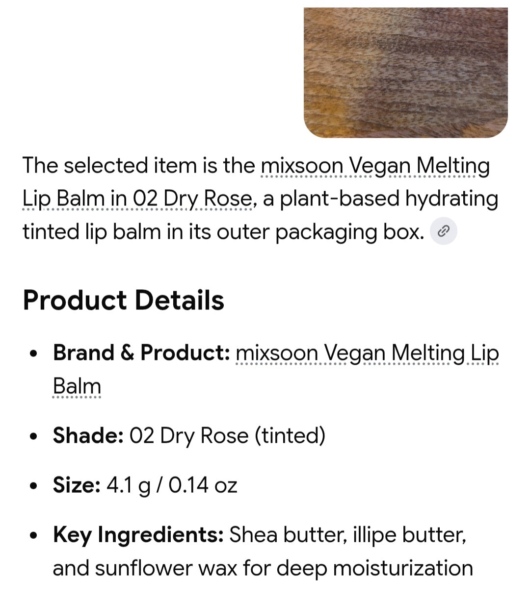 Mixsoon skincare 2 full size products eye serum and lip tint in dry rose color