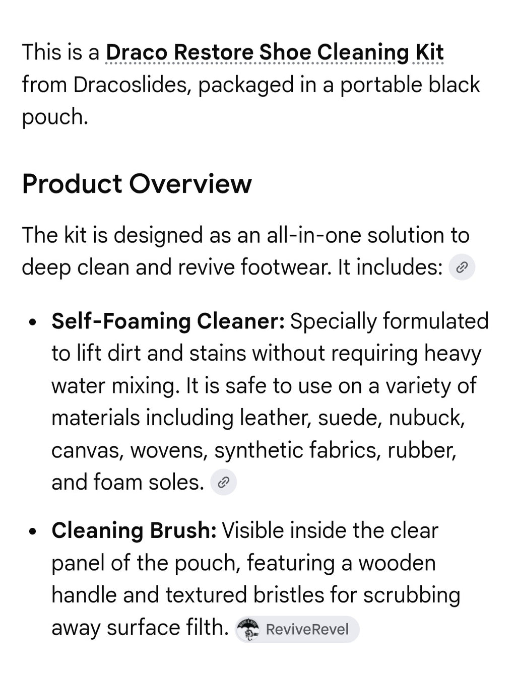 Draco shoe restore cleaning kit
