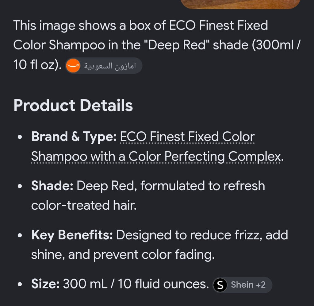 Fixed color shampoo Deep Red